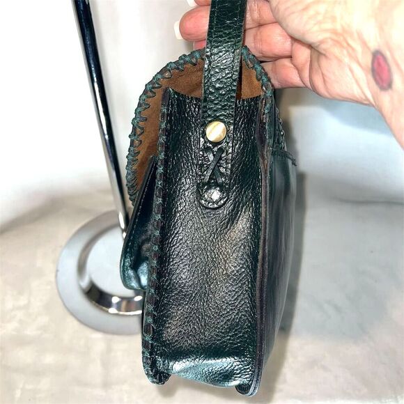 Patricia Nash Beaumont Dark Green Crossbody Bag Flap Tassel - Picture 7 of 15